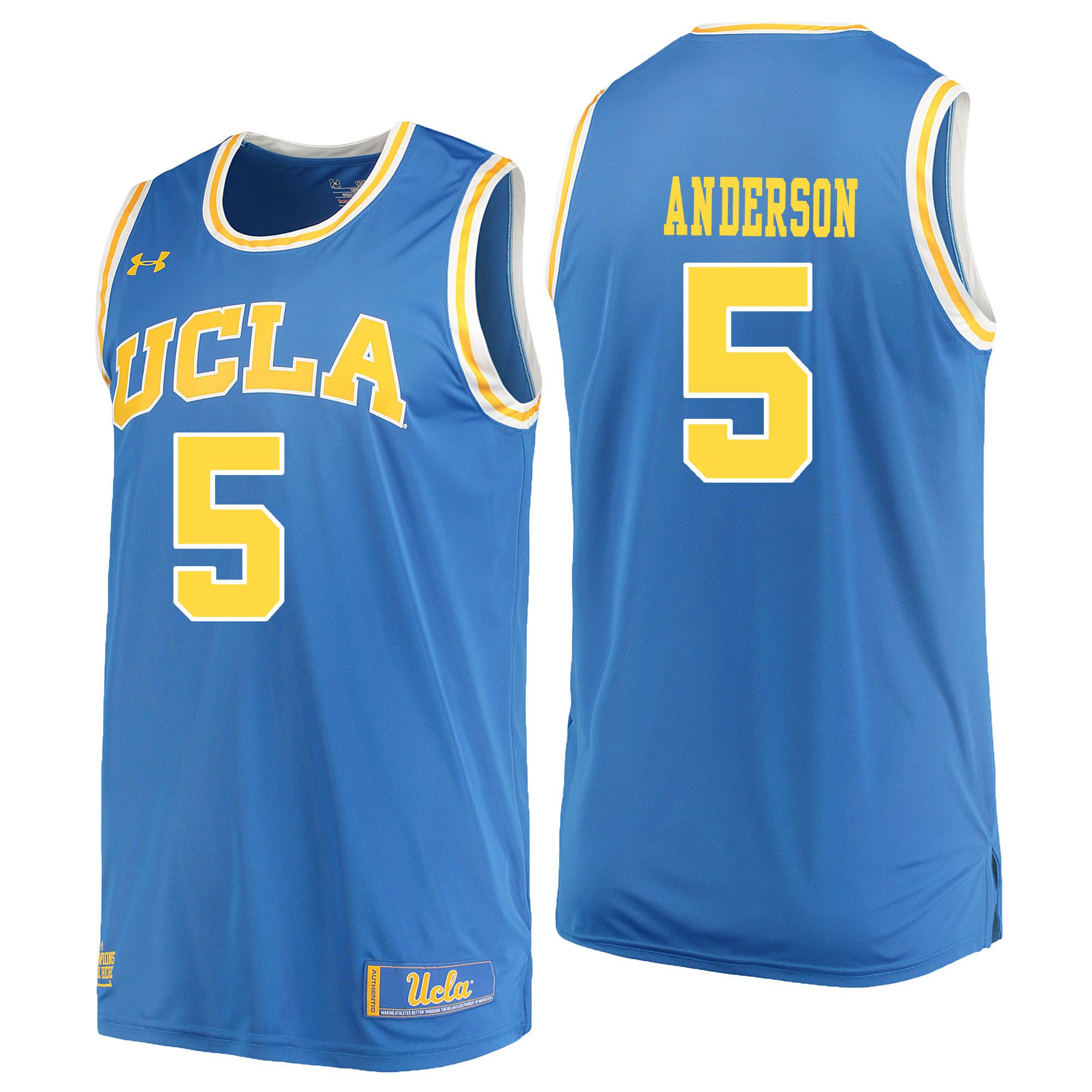 Men UCLA UA 5 Anderson Light Blue Customized NCAA Jerseys
